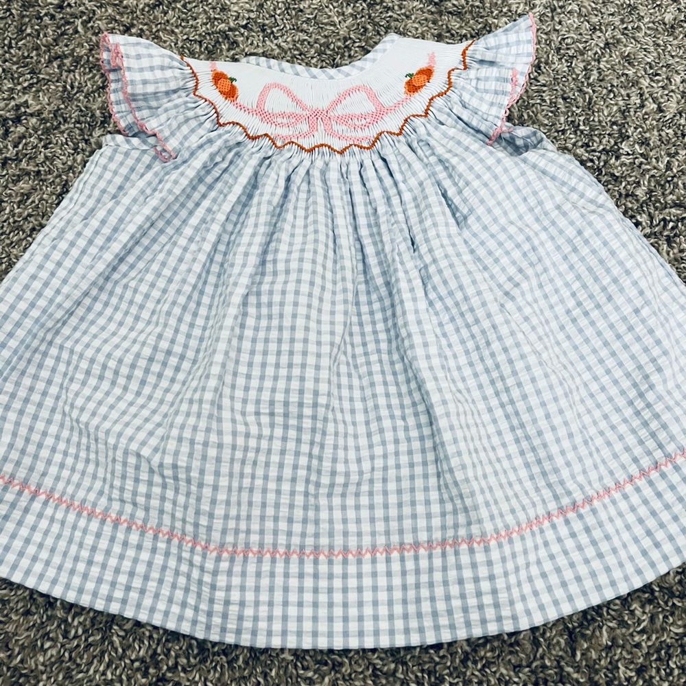 Southern Smocked 6 month Pumpkin Dress